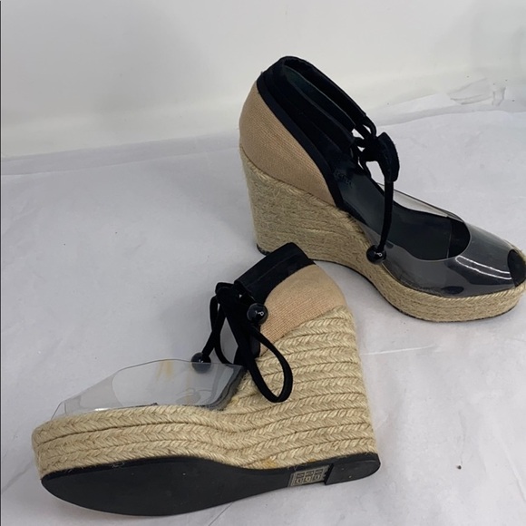 Sonia Rykiel Sz 39 Wedge Platform Clear Sandal - Picture 3 of 12